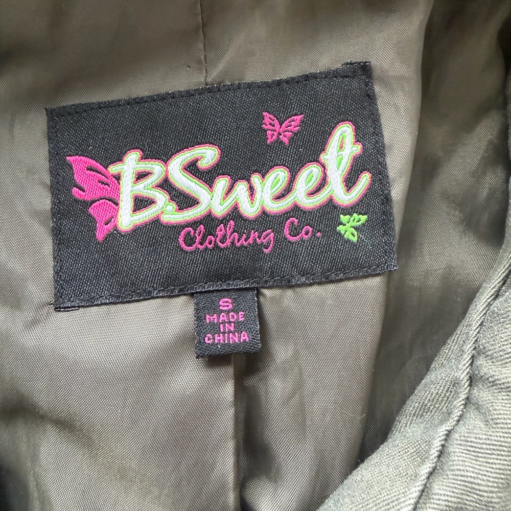BSweet Clothing Co Army Olive Green Utility Adirondack Lined Coat Hood Women SM - Picture 3 of 8
